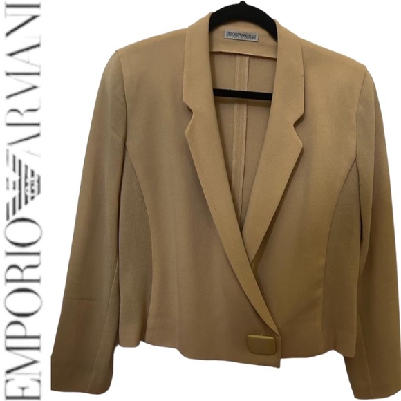 Emporio Armani yellowish/Beige Gold Pant Suit Size 42 Italian 100% Virgin wool - Picture 4 of 8